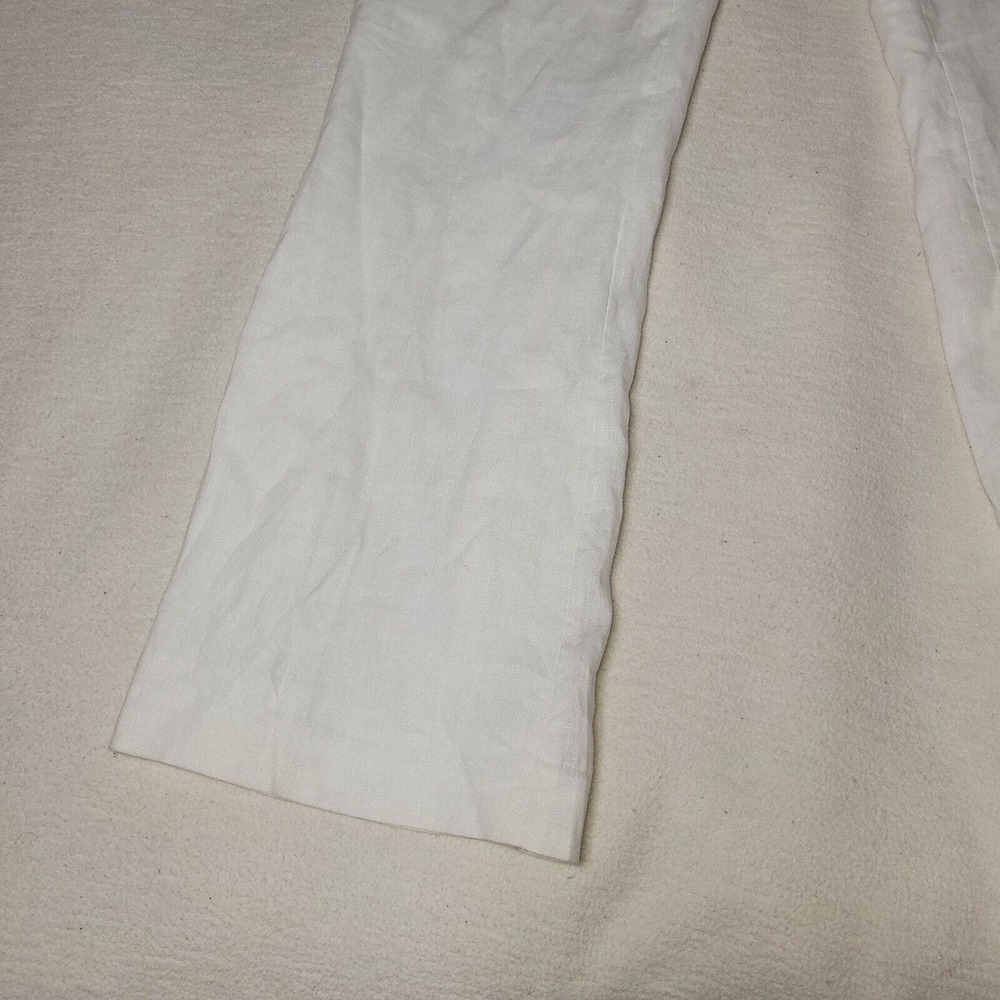 Madison Pants Womens Sz 12 - 36W x 30L White Boating Linen Beach Summer Cottage - Picture 3 of 16